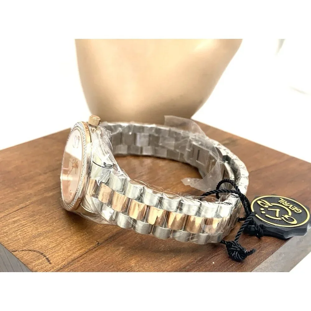 GV2 by Gevril Women's Watch 12423B Swiss Quartz Mother of Pearl Dial Two Tone